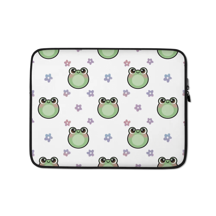 Froggy Pattern Laptop Sleeve (White Background) product image (1)