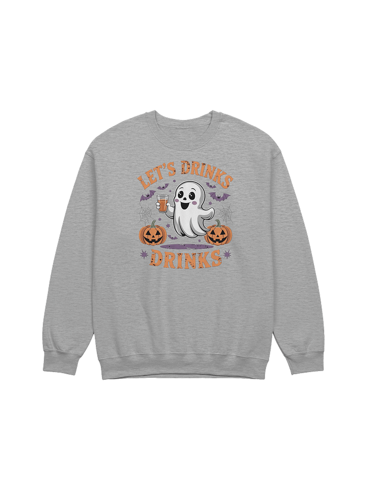 Halloween Ghost Sweatshirt - Gildan Cozy Style - Fun 'Let's Drink' Gift Idea product image (14)