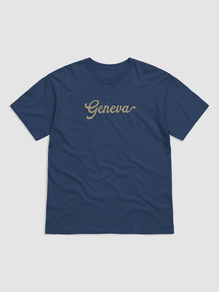Geneva Script T-Shirt on Navy product image (1)
