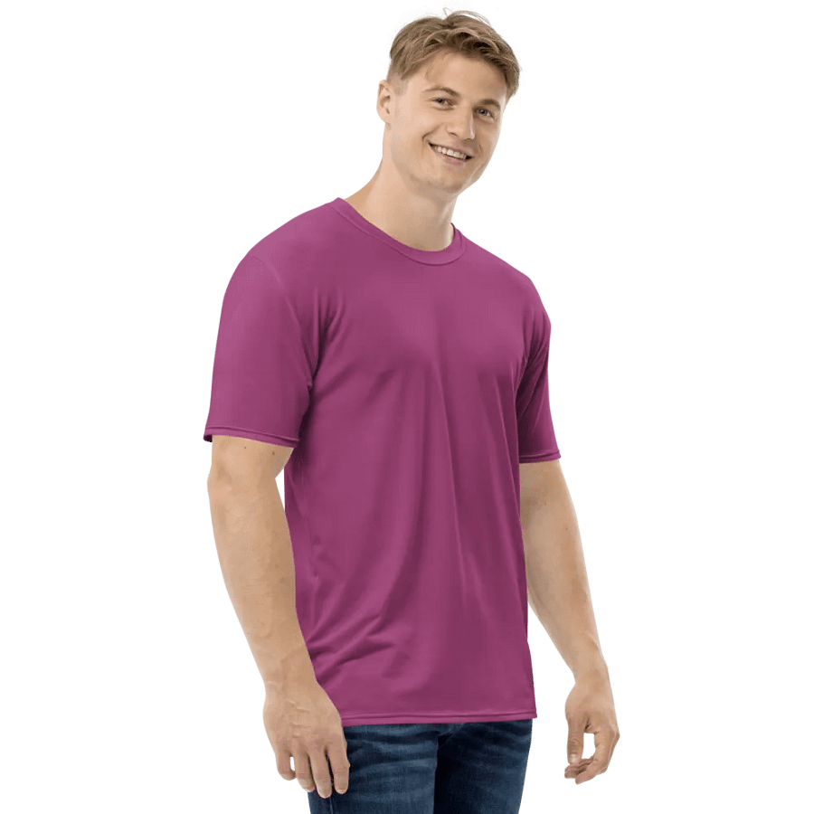 Plain Plum Purple True Summer Men's Crewneck Polyester Heavyweight Premium T-Shirt by Treasure Pie product image (6)