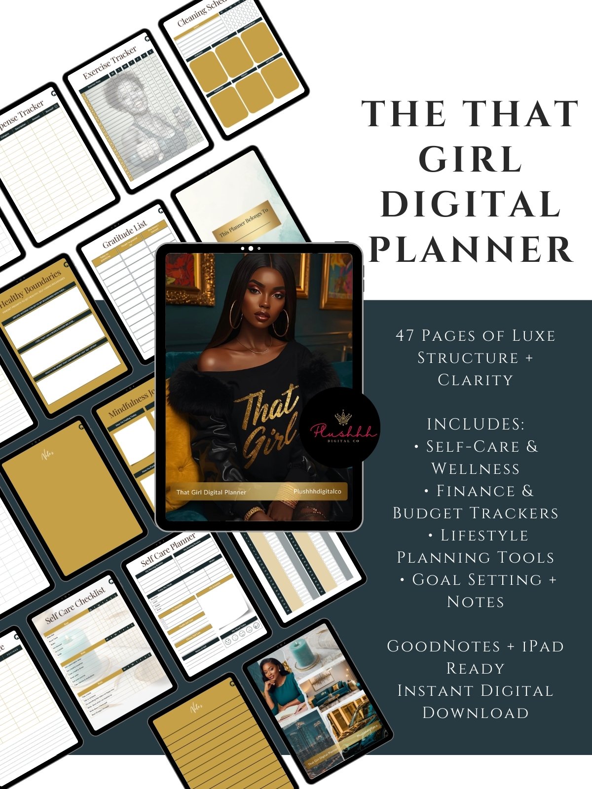 That Girl Digital Planner – 47-Page Self-Care, Wellness, Finance & Lifestyle PDF product image (2)