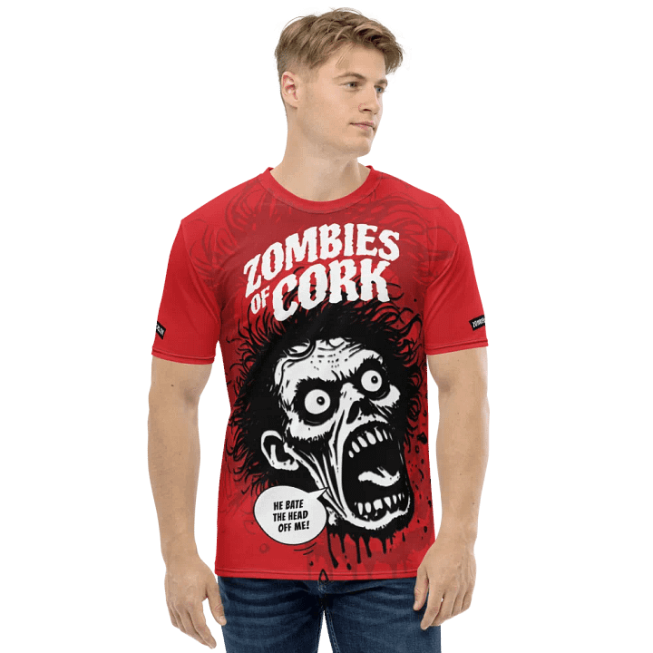 Zombie Floating Head Allover Print T-Shirt (Blood Red Version) product image (1)