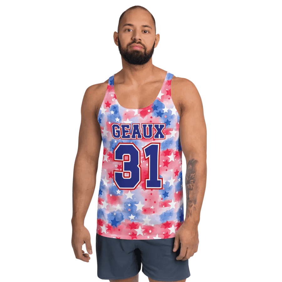 RWB All Over Print Men's Tank Top - Geaux 31 product image (1)