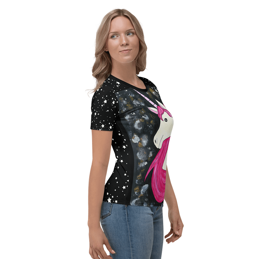 Unicorn (art by Dina R.) acrylic painting picture - Women's Crew Neck T-Shirt product image (4)