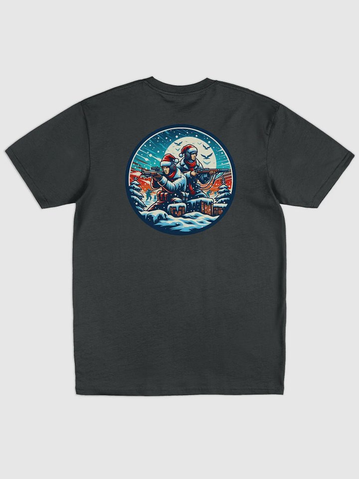 FPS Gamer T-Shirt – Holiday-Themed Action on a Snowy Battlefield product image (32)