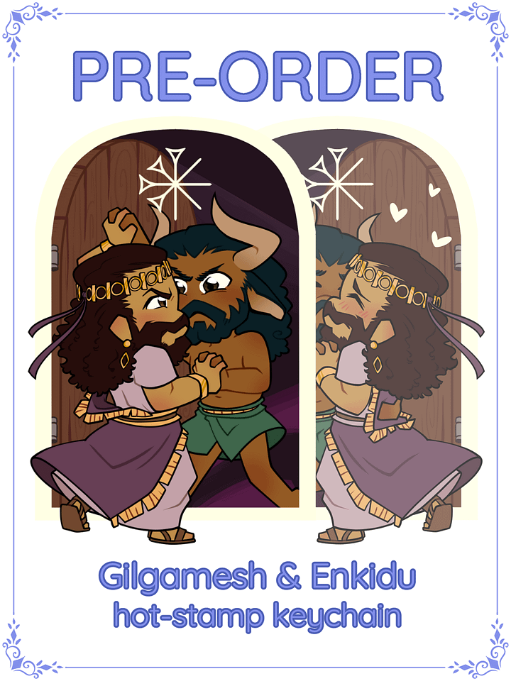 [PRE-ORDER] Gilgamesh and Enkidu | Double-Sided Acrylic Keychain product image (1)