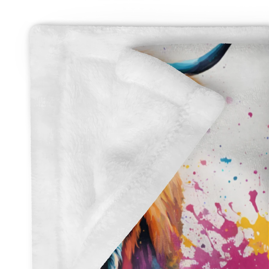 Multi Coloured Paint Splash Highland Cow Blanket product image (6)