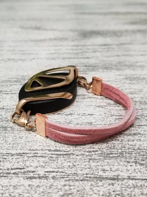 Rose Suede Bracelet | Handmade Accessory for Bellabeat Leaf Urban & Ivy product image (1)