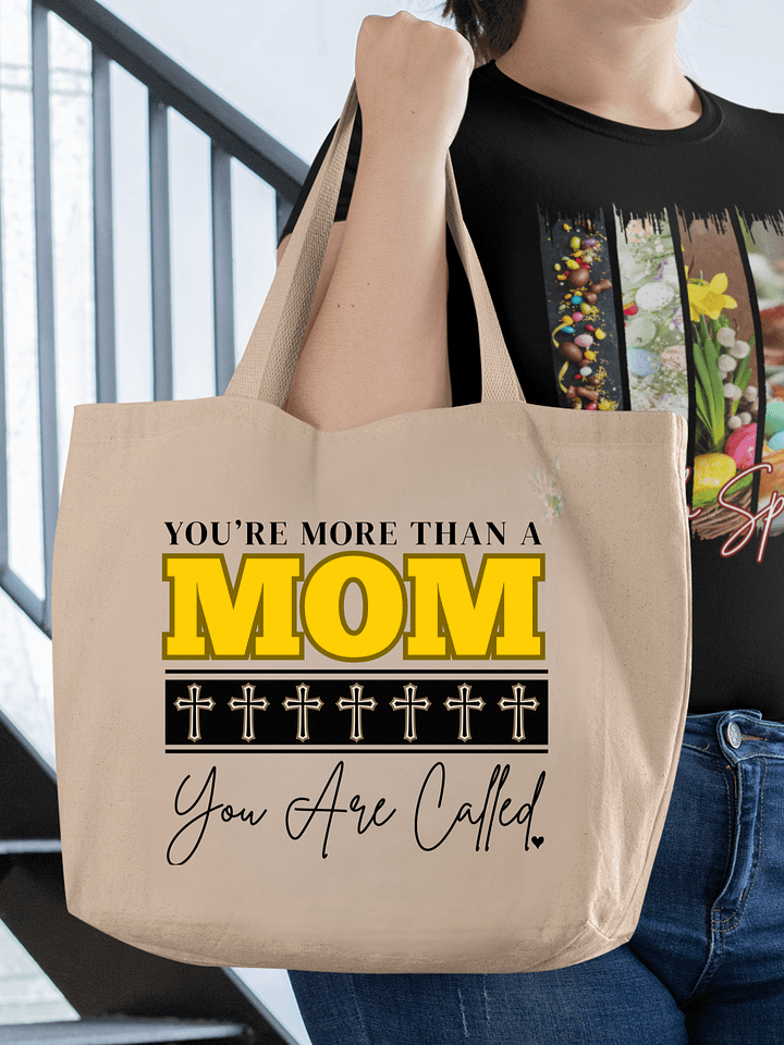 You Are More Than A MOM - You Are Called | Christian Mom Organic Tote Bag | Faith-Based Gift for Moms product image (1)