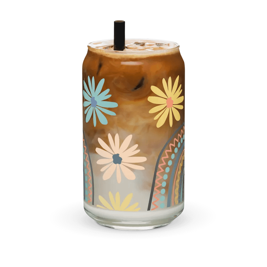 Rainbow Blooms Glass Can product image (6)