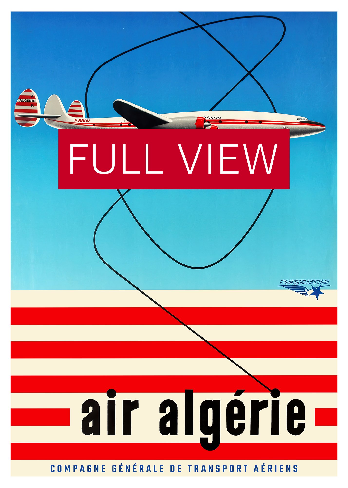 Air Algerie, Algeria, 1958 — retro vintage travel poster, retro travel art, retro travel wall art, airline poster, 50s poster product image (3)