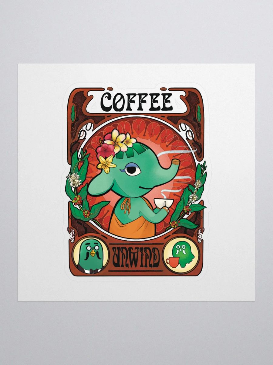 Art Nouveau Coffee-Core Opal Sticker product image (1)