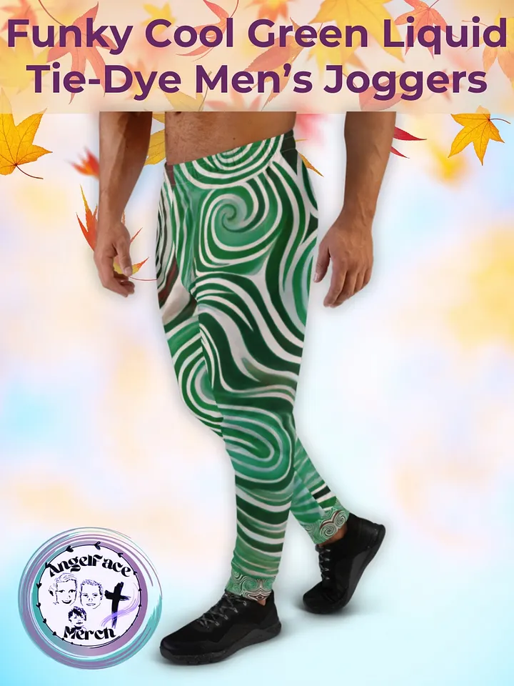 Funky Cool Green Liquid Tie-Dye Men's Joggers product image (1)