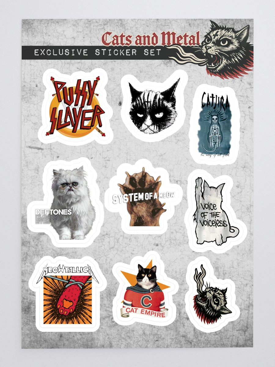 Cats and Metal Sticker Set 1 product image (3)