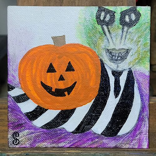 Beetlejuice can come in many forms, even a snail! I painted this last year, not even knowing a sequel was coming out. I think...