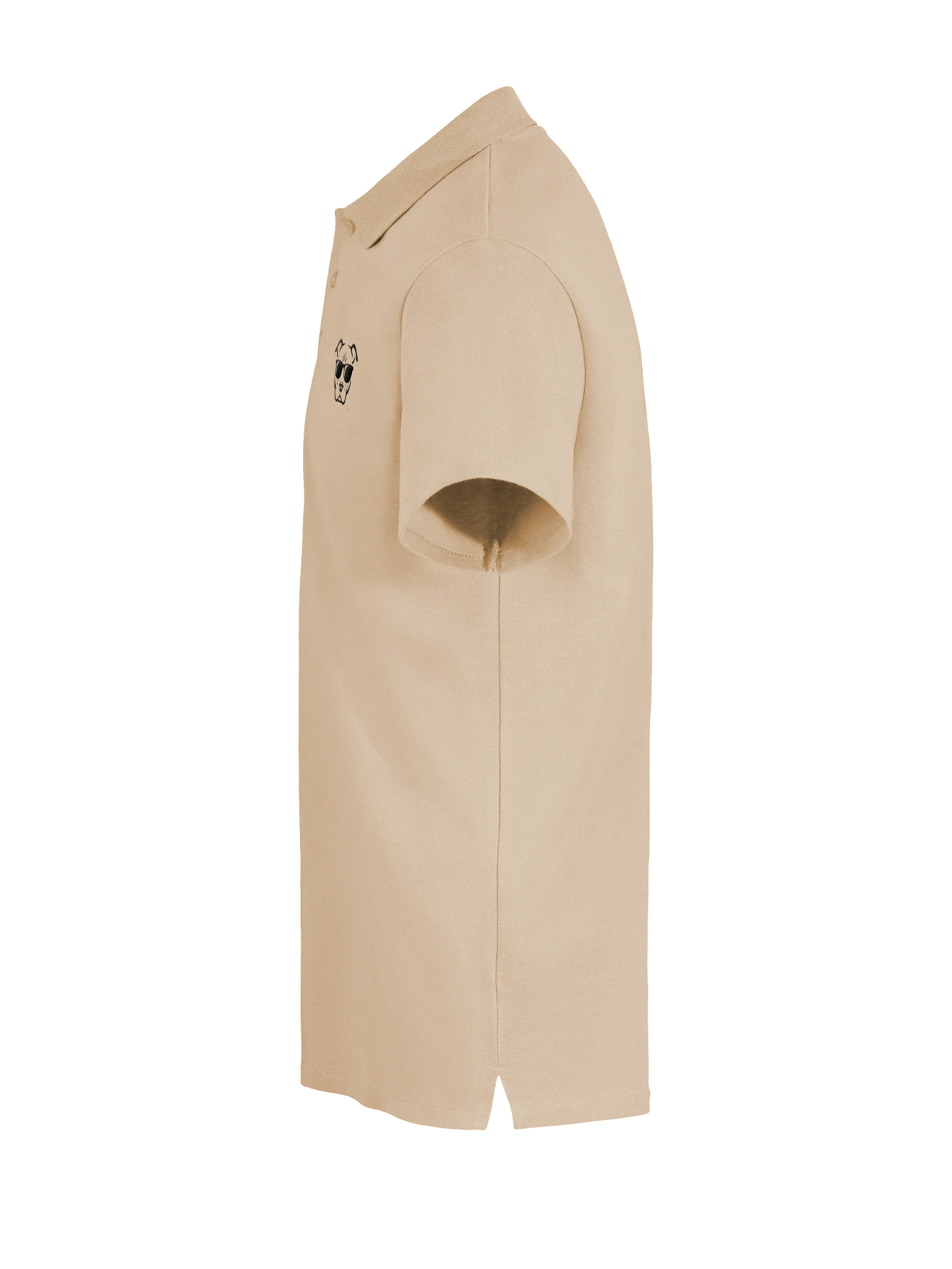 Embroidered Polo Shirt - Pocket and Sleeve - Black on Tan product image (9)