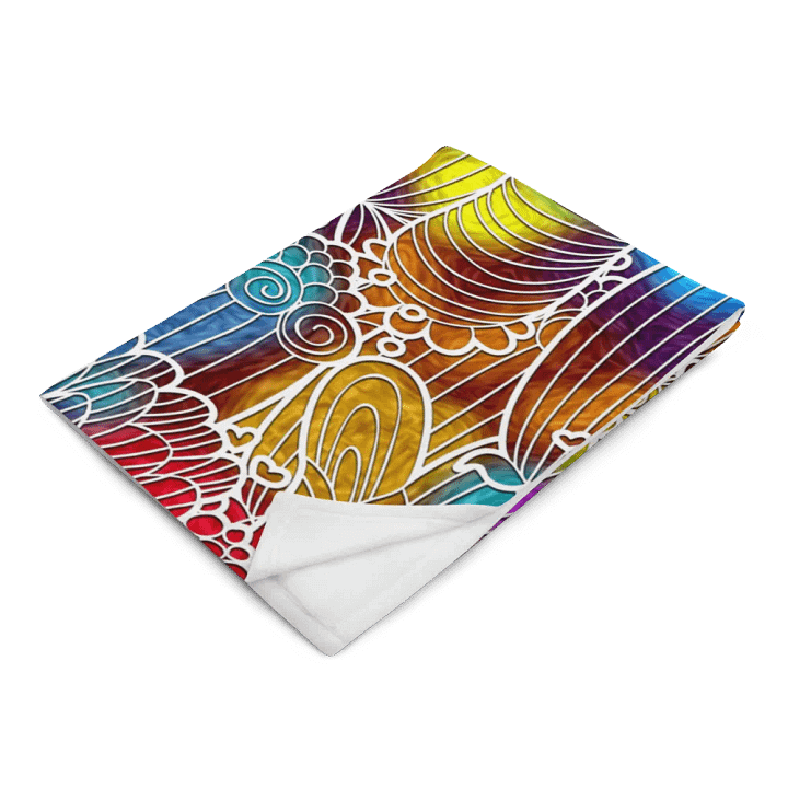 Colorful Retro Flowers Throw Blanket product image (14)