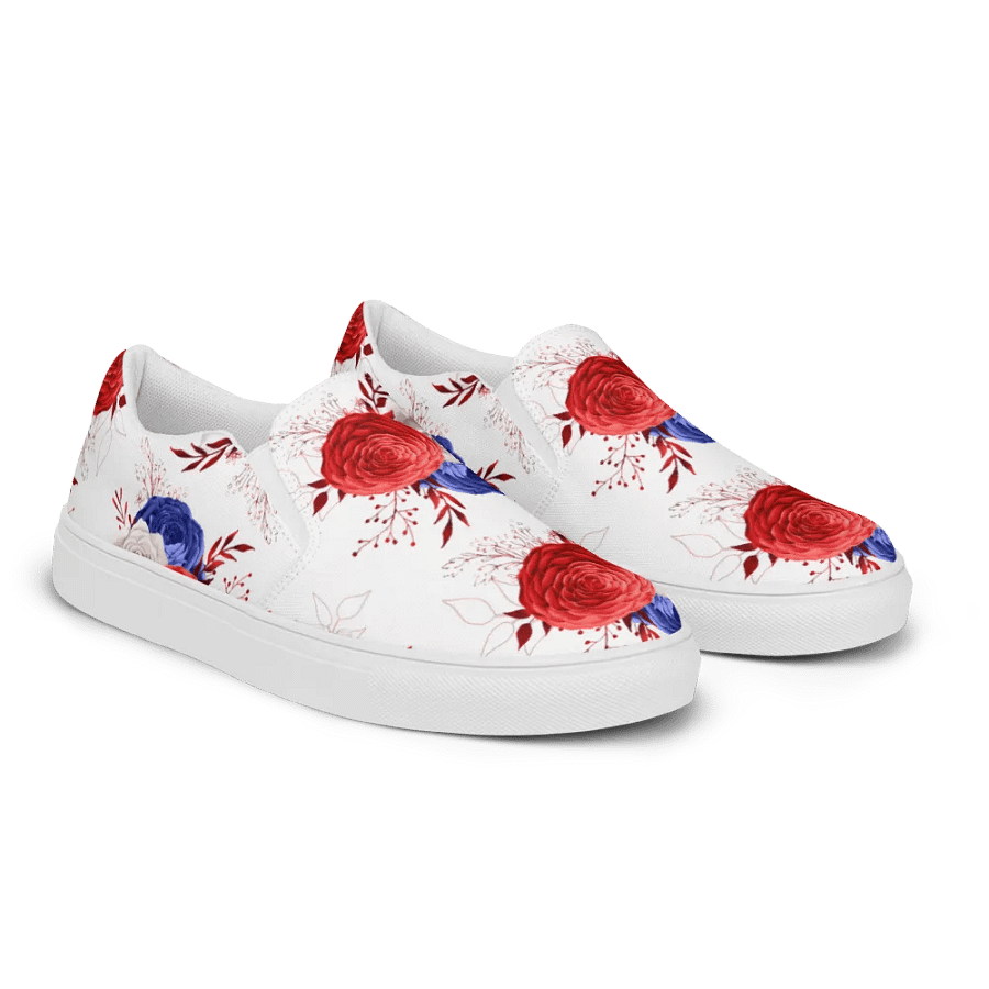 Red, White & Blue Women's Slip-On Canvas Shoes product image (10)