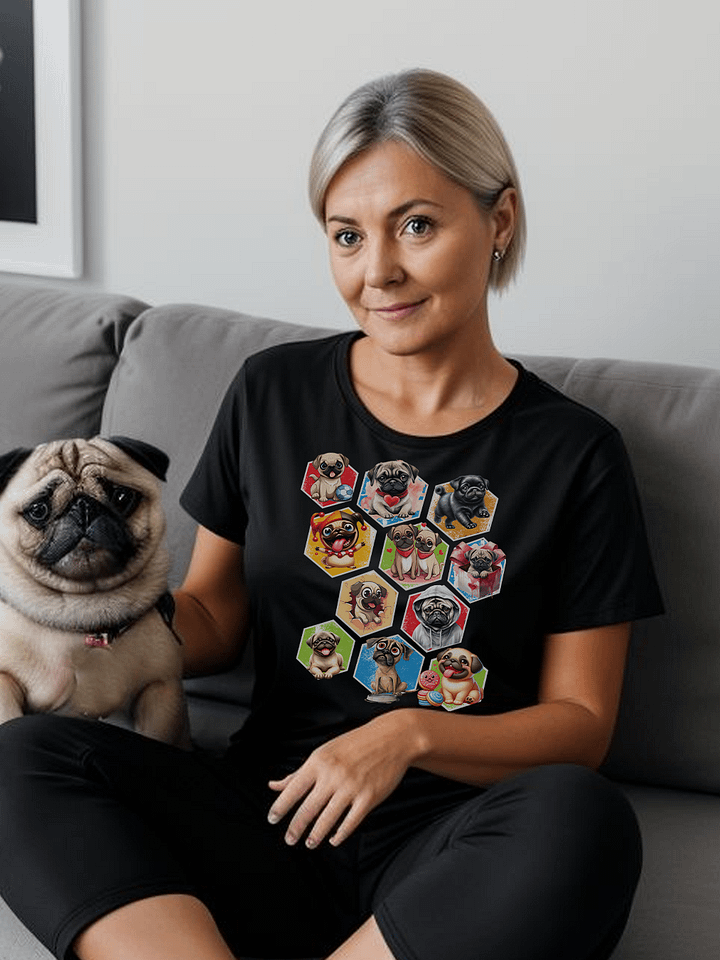 Funny Cute Pugs in Cubes for Anyone Who Loves Their Pet Pug T-shirt Tee product image (1)
