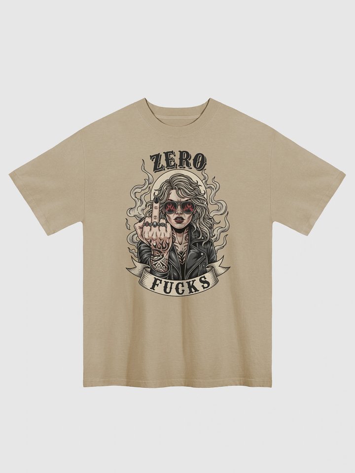 ZERO F**S – Badass Feminine Middle Finger Statement Tee product image (2)