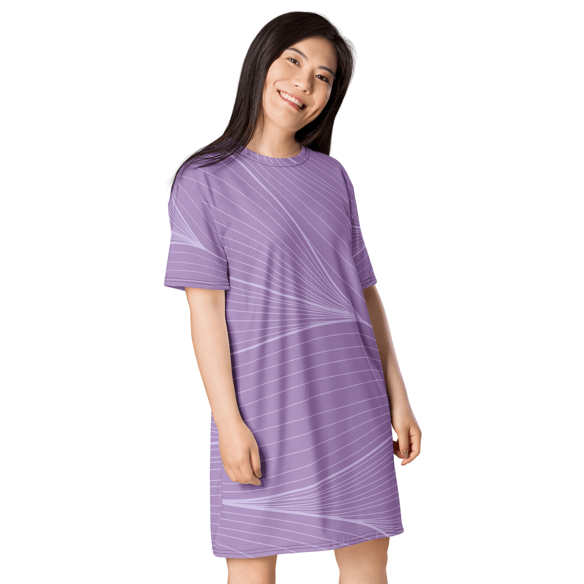 Stylish Purple Wave Oversized T-Shirt Dress - Exclusive TDSMUSIC Design product image (4)