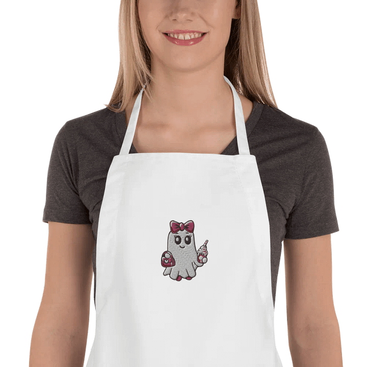 Cute Ghost Embroidered Cooking Apron product image (1)