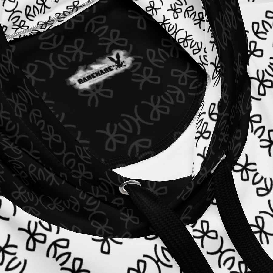 RareHare Black and White Signature Pattern Hoodie Design by IngeniumArtist product image (4)
