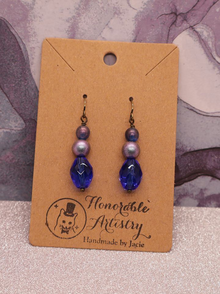 Dark Blue Drop Earrings product image (1)