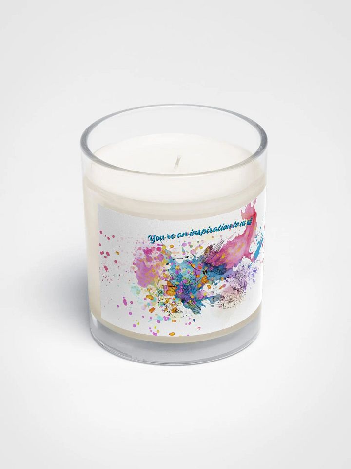 watercolor pastel hummingbird design soy wax candle for arty ladies daughters friends product image (2)