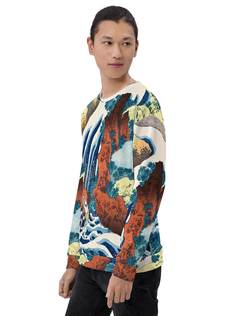 Yoshitsune Horse-Washing Falls All-Over Print Recycled Unisex Sweatshirt product image (9)