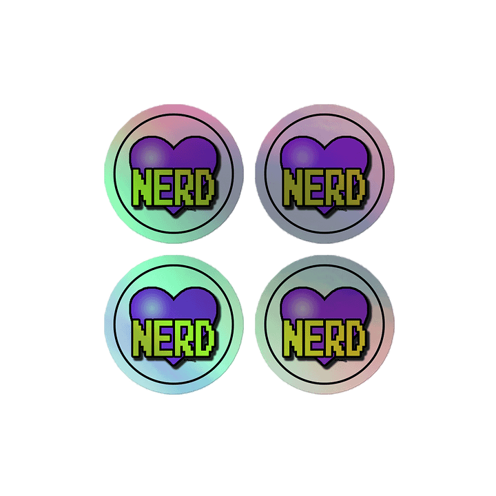 Nerd Heart holographic stickers product image (2)