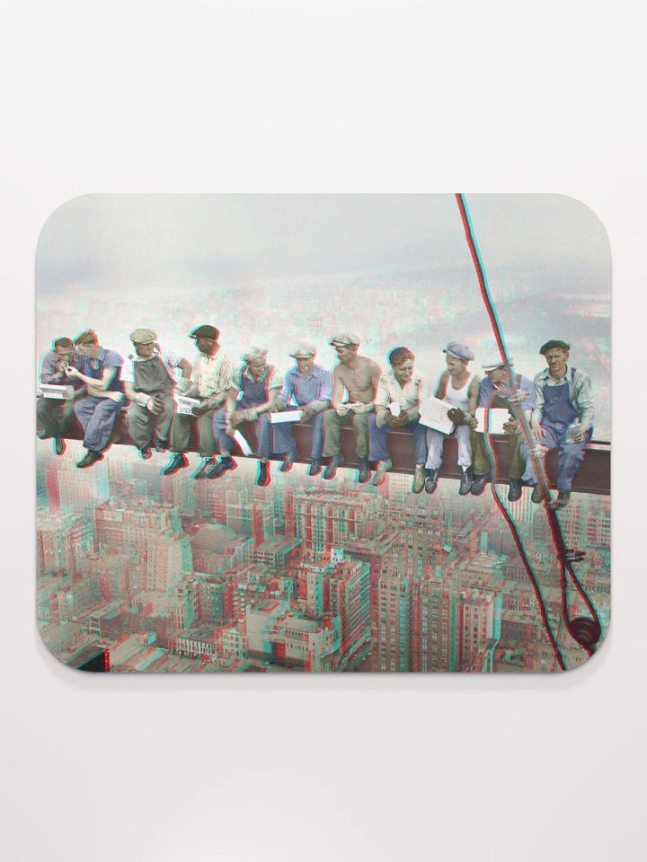 Anaglyph 3D Mouse Pad - Lunch atop Skyscraper in Color. New York 1932 product image (2)