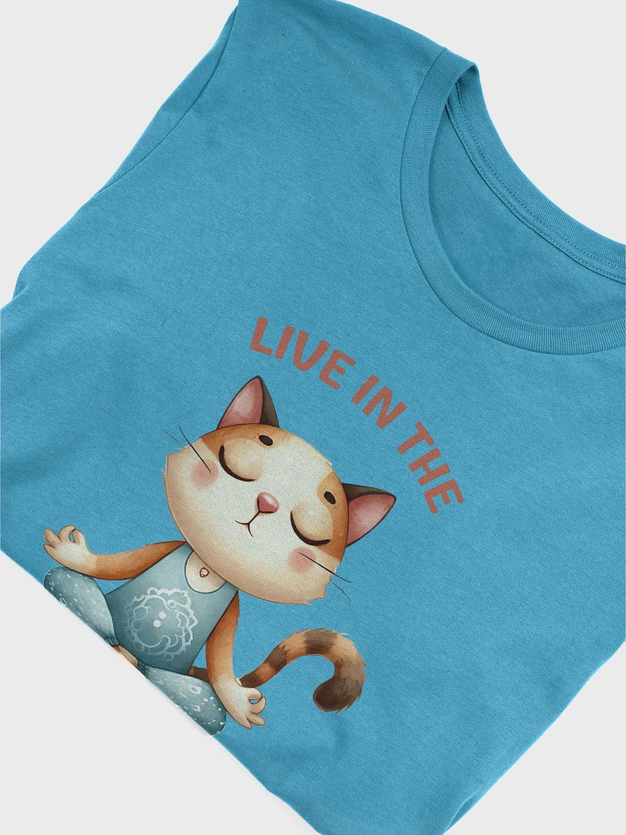 Live in the Meow Yoga Cat T-Shirt – Mindful Cat Design product image (3)