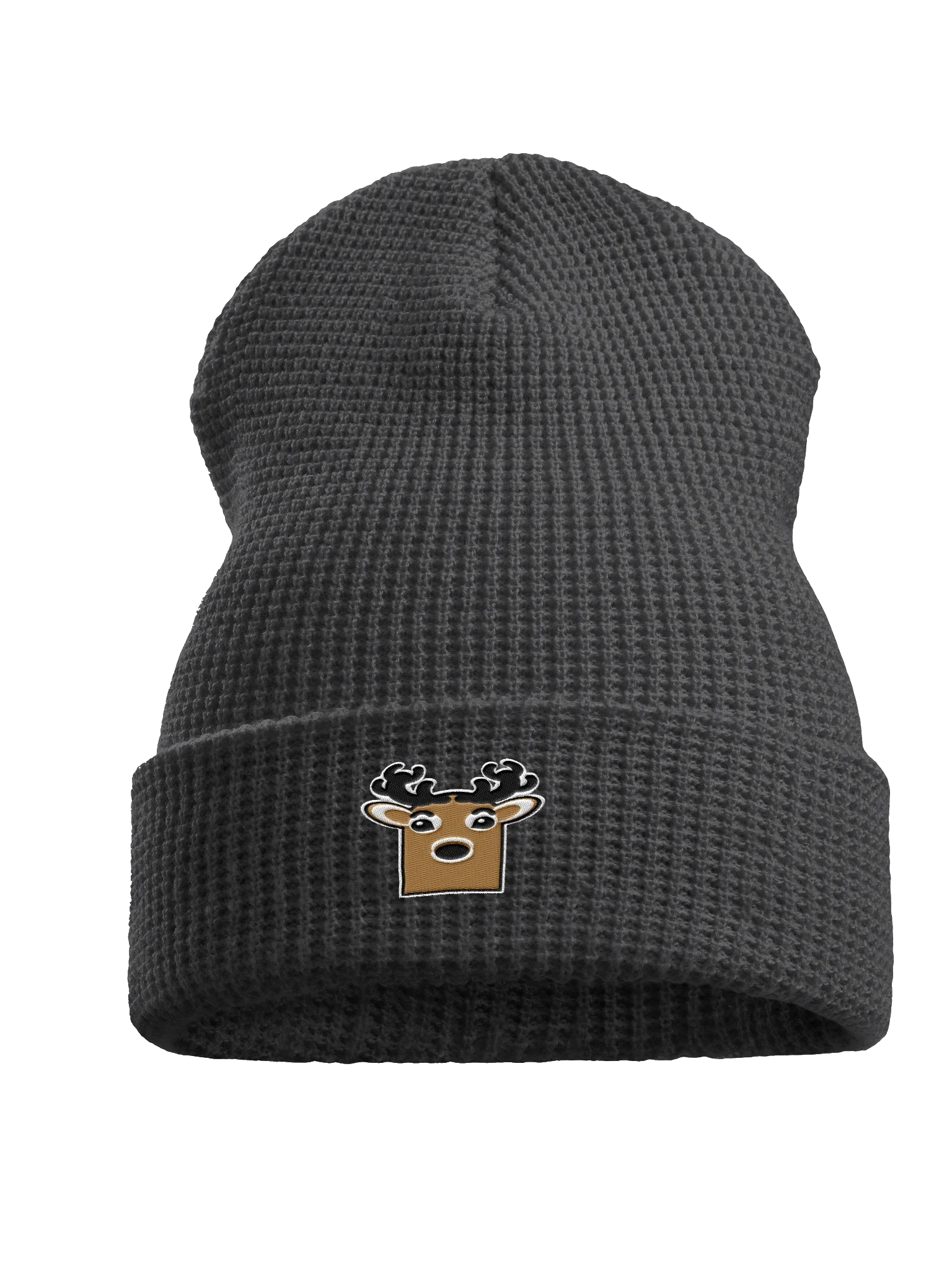 Geometric Stag Waffle Knit Beanie product image (3)