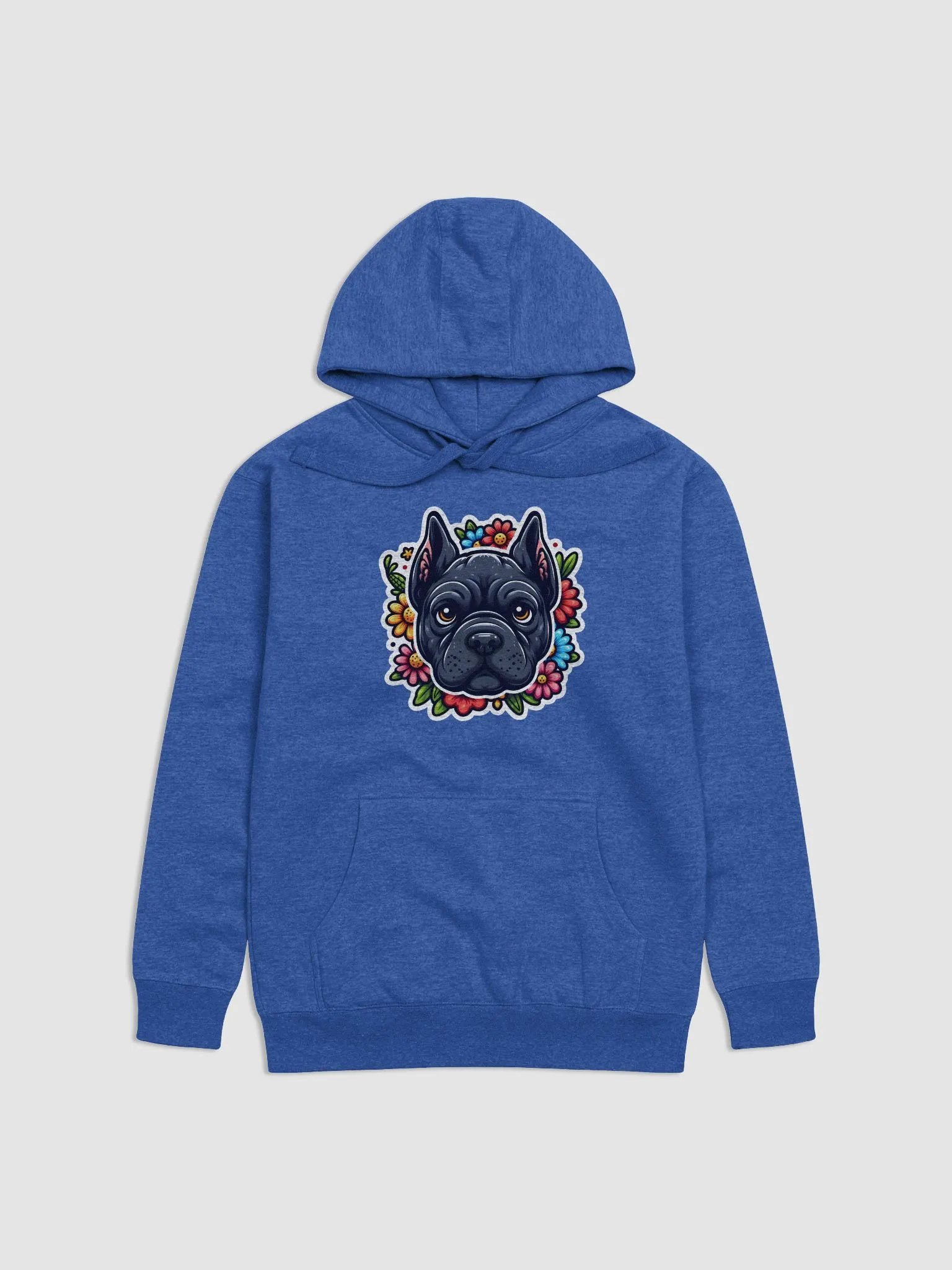 Cozy Black Cane Corso with Vibrant Flowers Hoodie – Stylish Dog Lover Design product image (21)