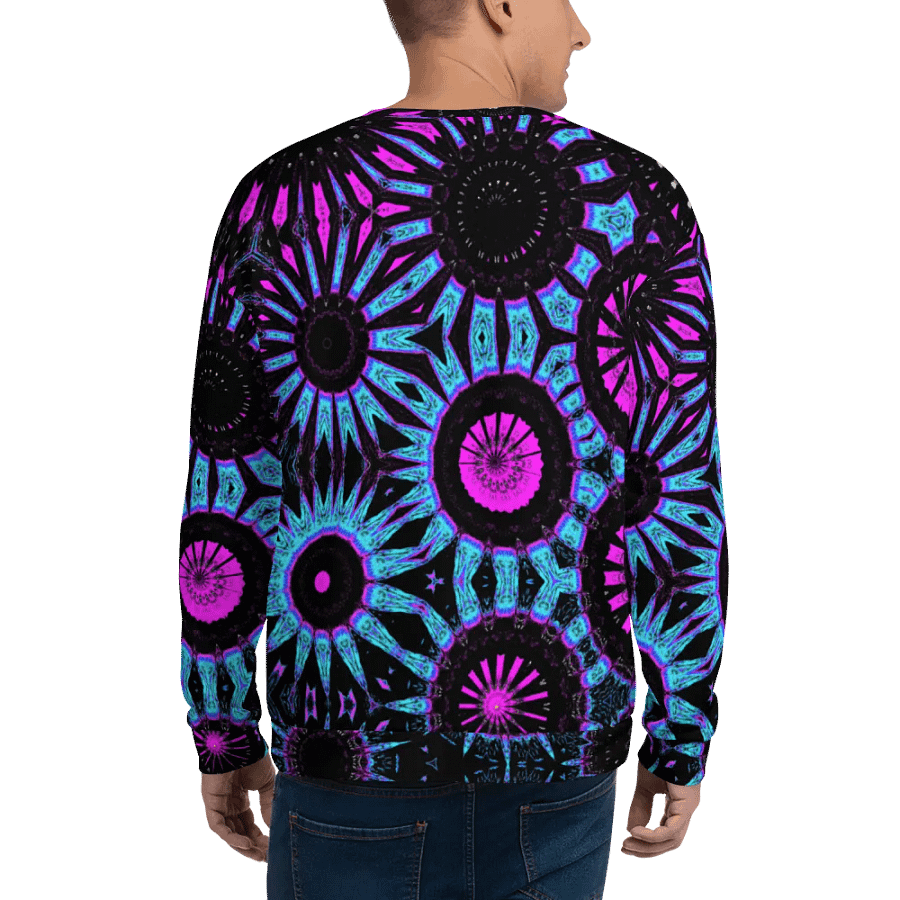 Abstract Circular Shapes in Turquoise, Black and Pink Unisex Sweatshirt product image (7)