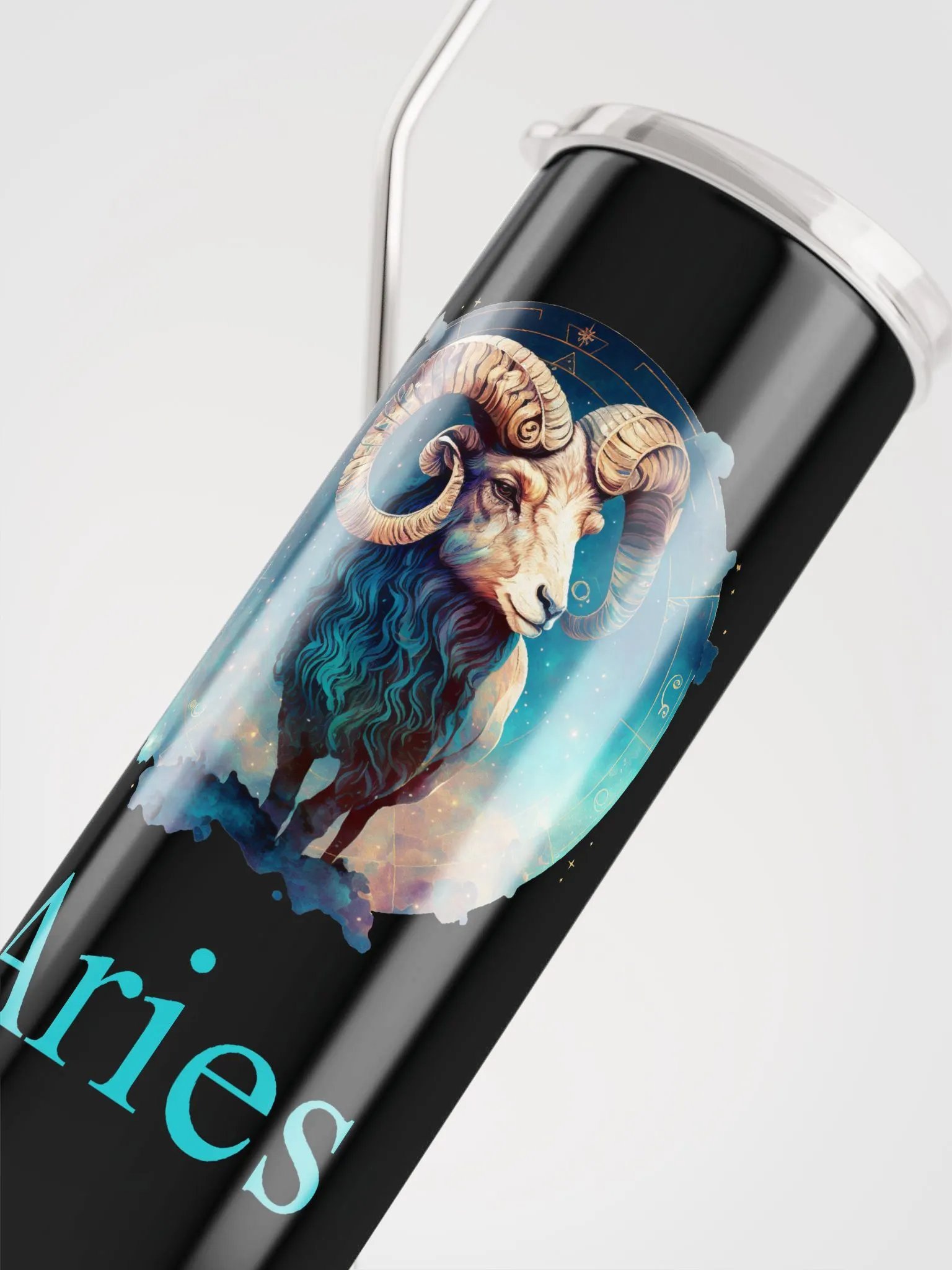Vibrant Blue Aries Zodiac Stainless Steel Tumbler - Celestial Elegance! ♈ product image (5)