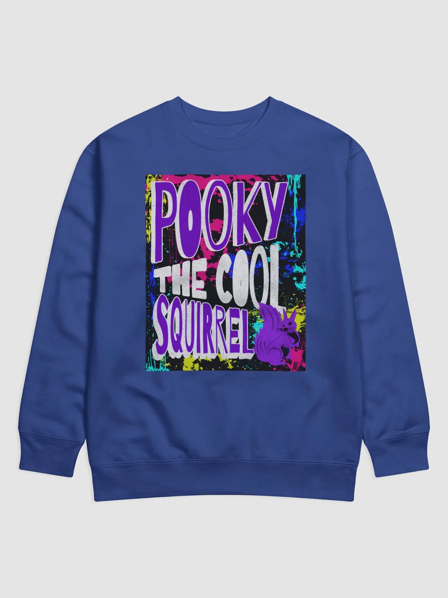 POOKY THE COOL SQUIRREL, Colorful Splatter Sweatshirt product image (1)