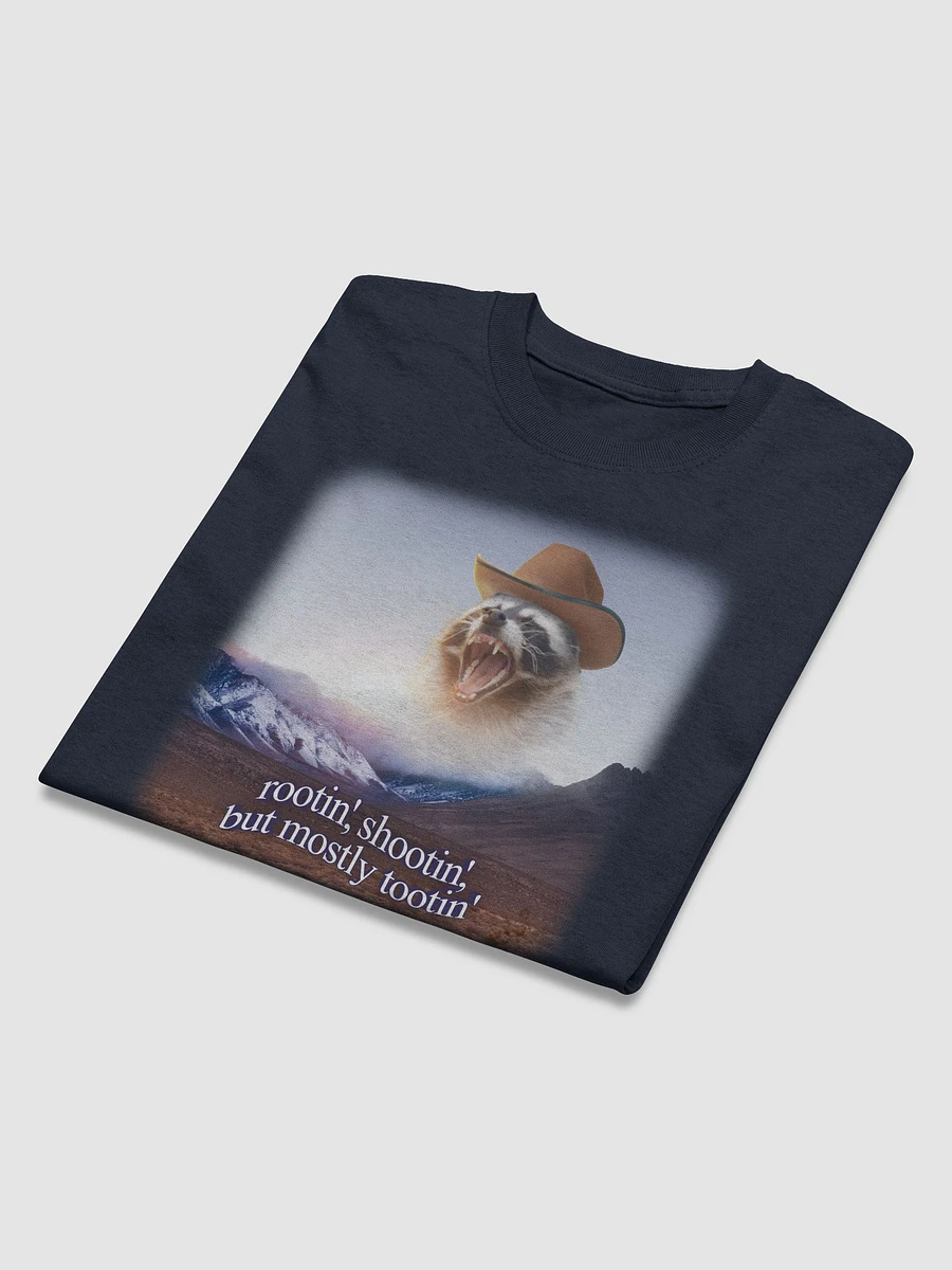 Rootin' Shootin' but mostly Tootin' raccoon cowboy T-shirt product image (3)