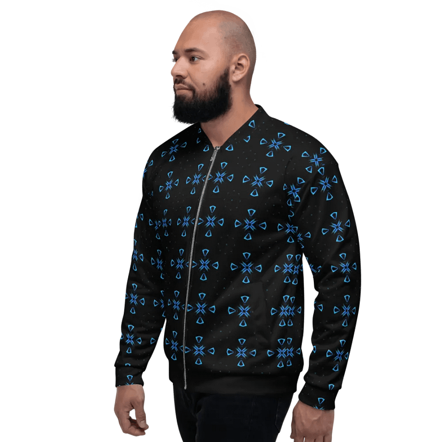 Abstract Multiple Crosses Unisex All Over Print Bomber Jacket product image (4)