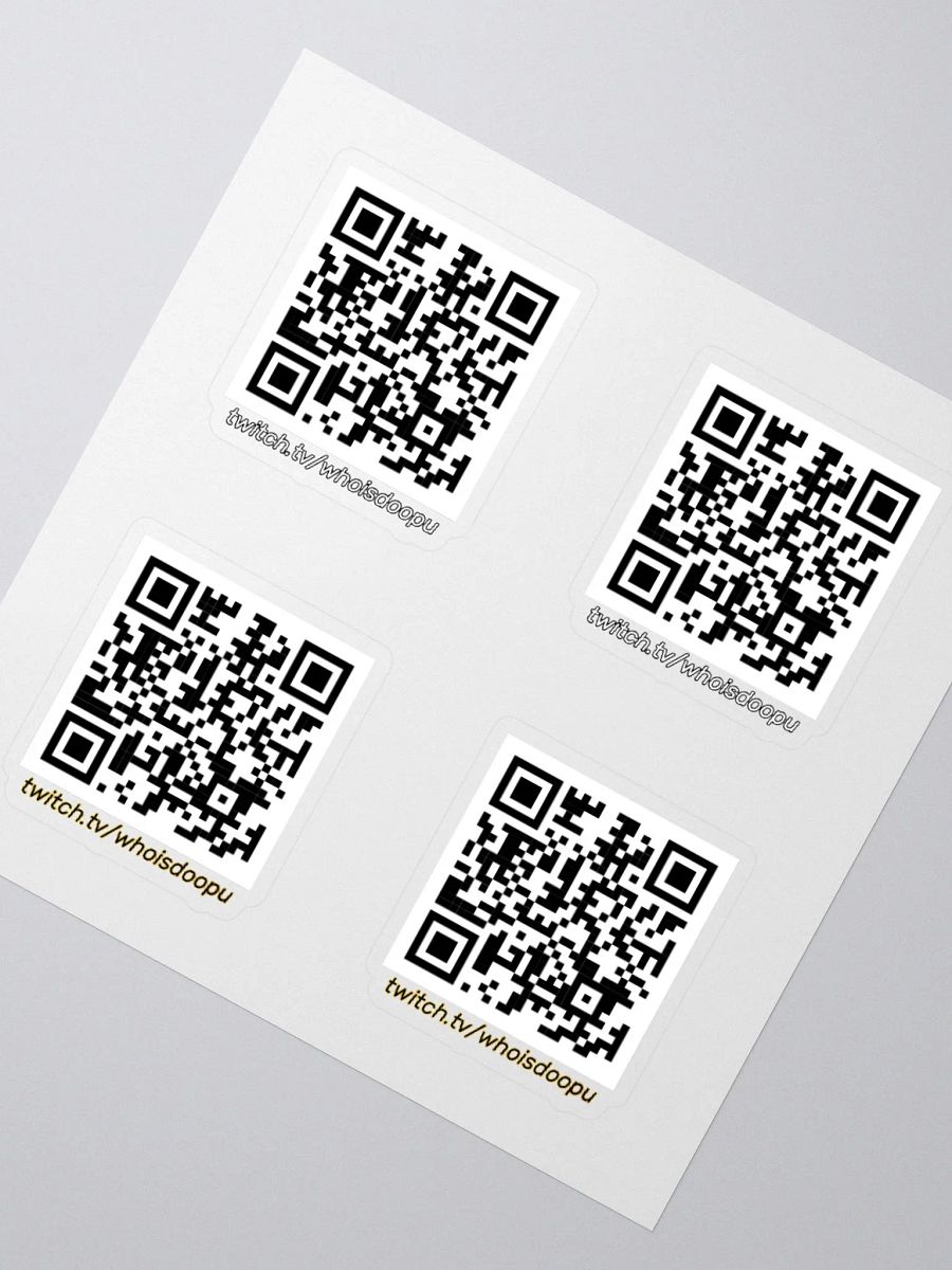WhoIsDoopu Twitch QR Code - 4 Sticker Sheet product image (2)