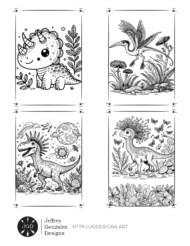 Dinosaurs: Coloring Book For All Ages - Printable E-Book PDF product image (2)