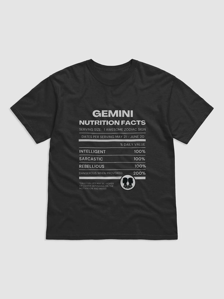 Gemini Nutrition Facts T-Shirt product image (2)