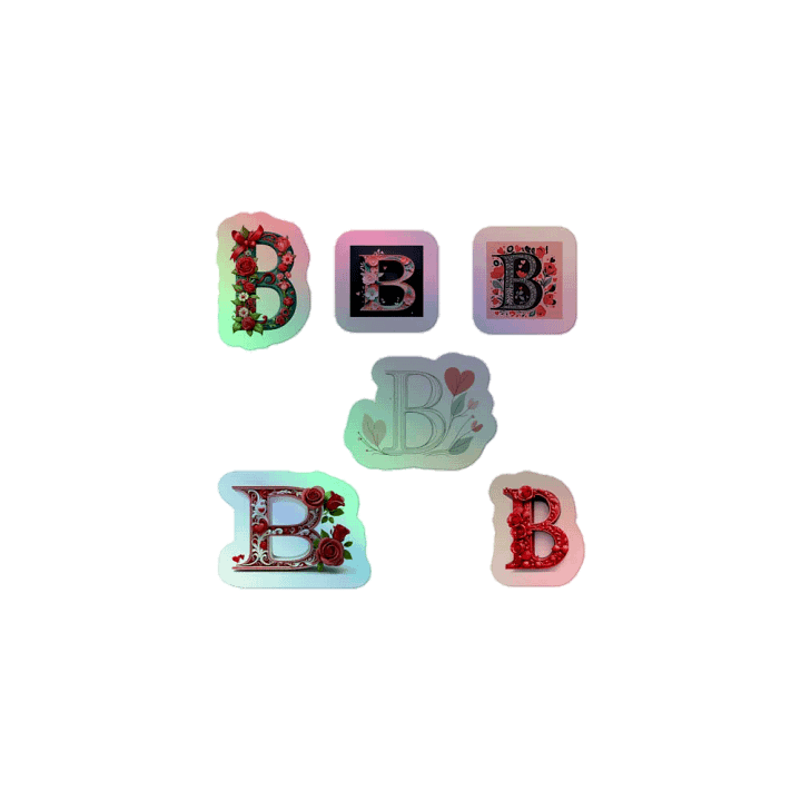 All B's Valentine’s Monogram Holo Sticker Pack product image (1)