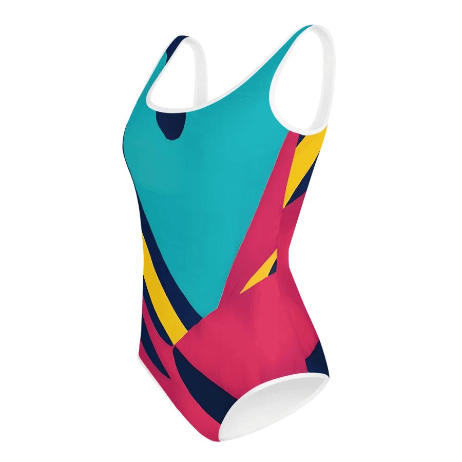 Abstract Lithographic Pattern Design Youth One Piece Swimsuit - V10 product image (4)