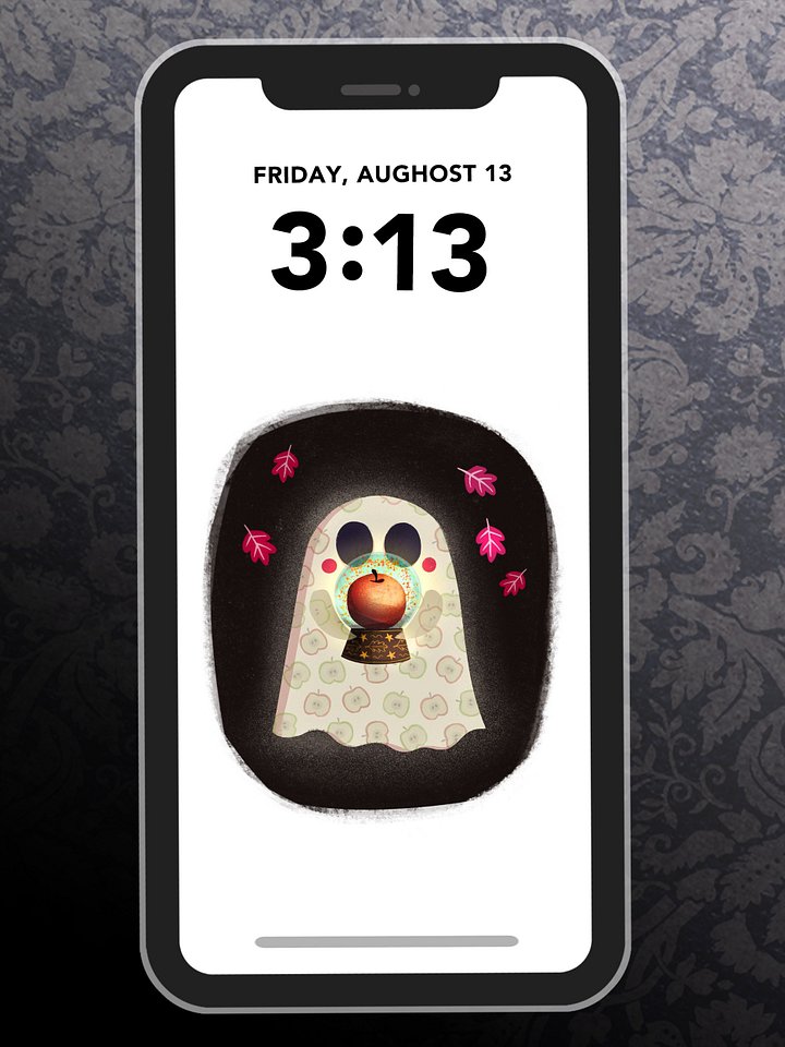 Little Ghost Harvest Haunt - Digital Wallpaper for Mobile Phone product image (1)