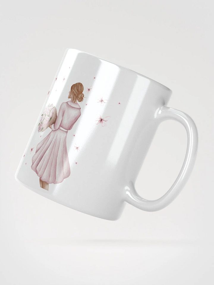 Woman Surrounded By Butterflies White Mug product image (4)