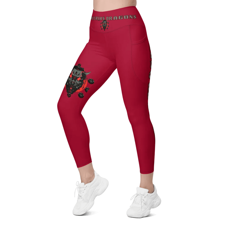 RED demon soul square up women's pocket leggings product image (5)