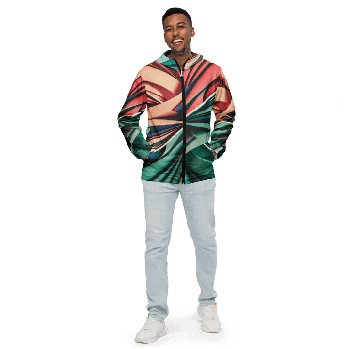 Abstract Geometric Unisex Windbreaker in Vibrant Colors (XS-3XL) product image (1)