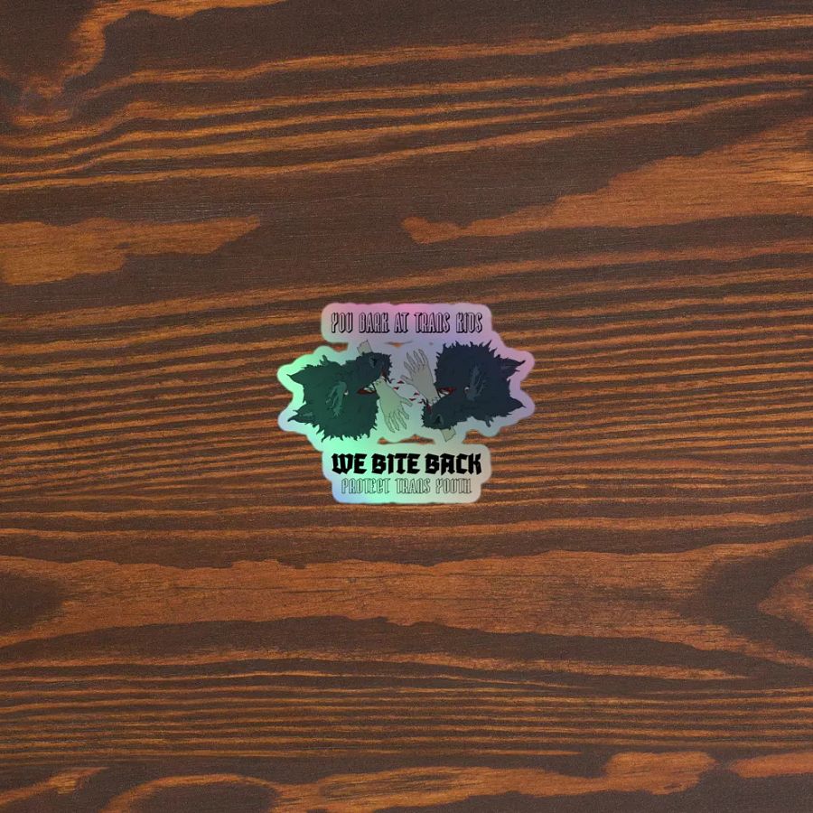 Bite Back mirror holo sticker product image (5)